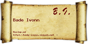 Bade Ivonn névjegykártya